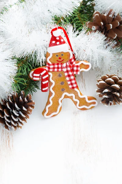 Christmas gingerbread man and space for text — Stock Photo, Image