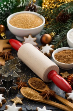 tanımlama bilgileri ve malzemeler için Noel pişirme, dikey