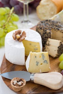 Peynir tabağı, atıştırmalıklar, ekmek ve şarap, yakın çekim