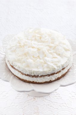 Hindistan cevizi kreması, dikey ile çikolatalı kek