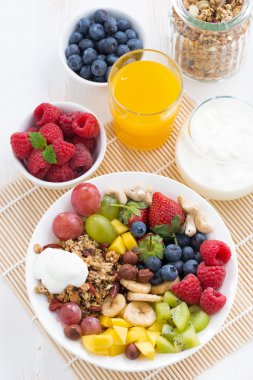 Meyveler, meyve, fındık ve granola