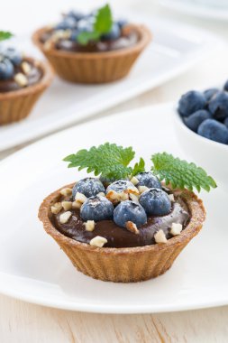 yaban mersini, fındık ve tartlets nane çikolata mousse 
