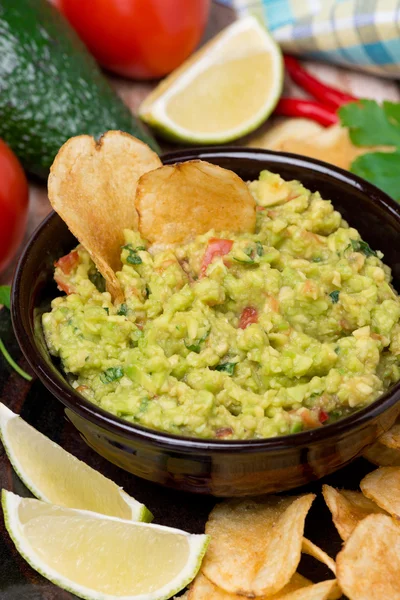 Guacamole sauce mexicaine, gros plan — Photo