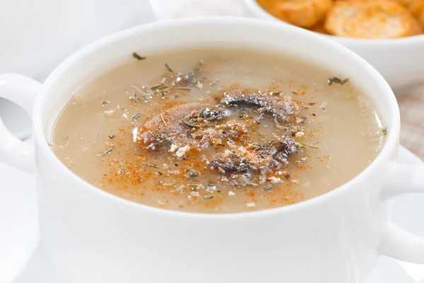 Puré de sopa de champiñones, primer plano —  Fotos de Stock