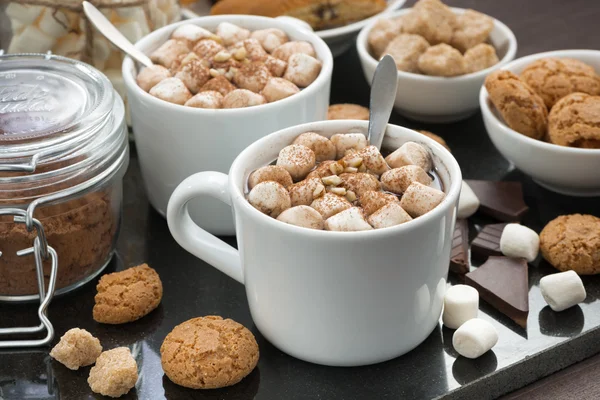 Cacao con malvaviscos y galletas —  Fotos de Stock