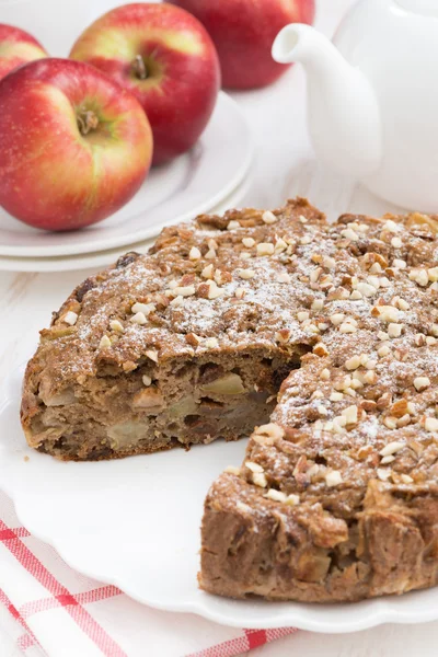 Tarta de manzana casera, vista superior — Foto de Stock