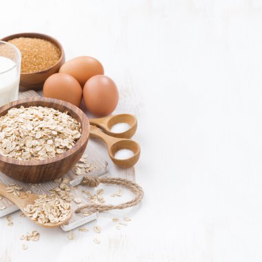 yulaf gevreği ve malzemeler, sizin metin için yer