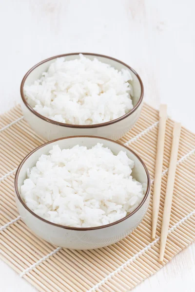 Chinese traditional steam white rice, vertical — Stock Photo, Image