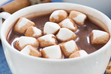 fincan kakao marshmallows ile yakın çekim
