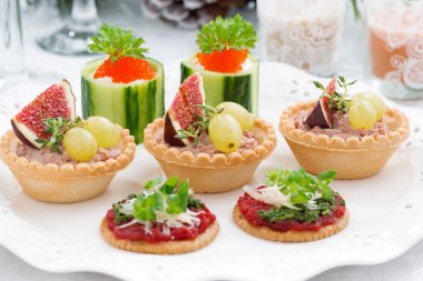 Neşeli Noel mini meze, closeup kümesi
