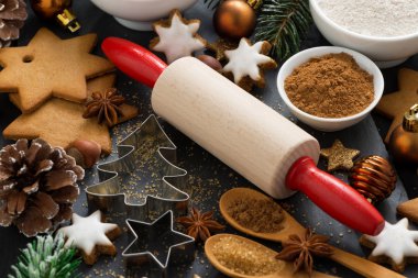 tanımlama bilgileri ve malzemeler için Noel pişirme