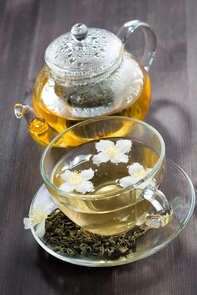 Green tea with jasmin — Stock Photo, Image