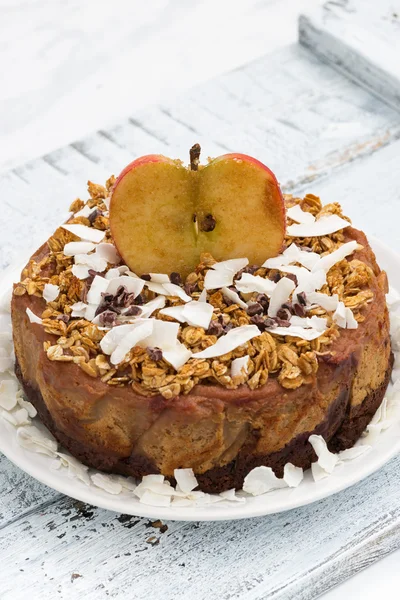 Chocolate caramel cake, top view — Stock Photo, Image