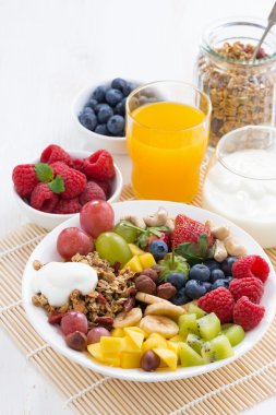 Meyveler, meyve, fındık ve granola