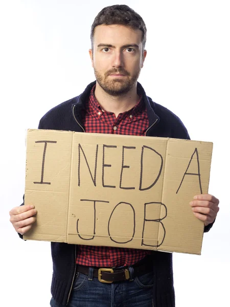 Bezrobotnych mężczyzna na białym tle — Zdjęcie stockowe