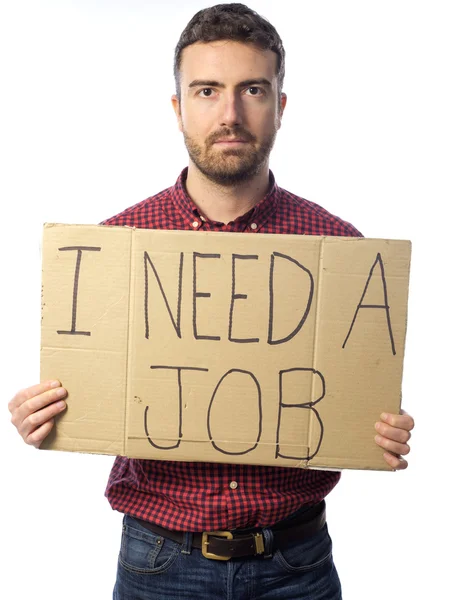 Unemployed man isolated on white background — Stock Photo, Image