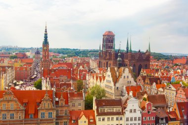 Polonya'da Gdansk Renkli Cityscape