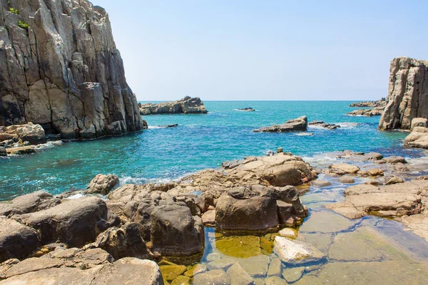 Landskap av Tojinbo Cliff, Mikuni cho, Sakai, Japan — Stockfoto