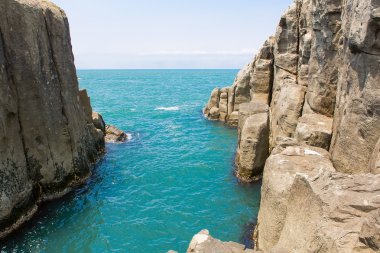 Tojinbo Cliff, Mikuni cho, Sakai, Japonya Peyzaj