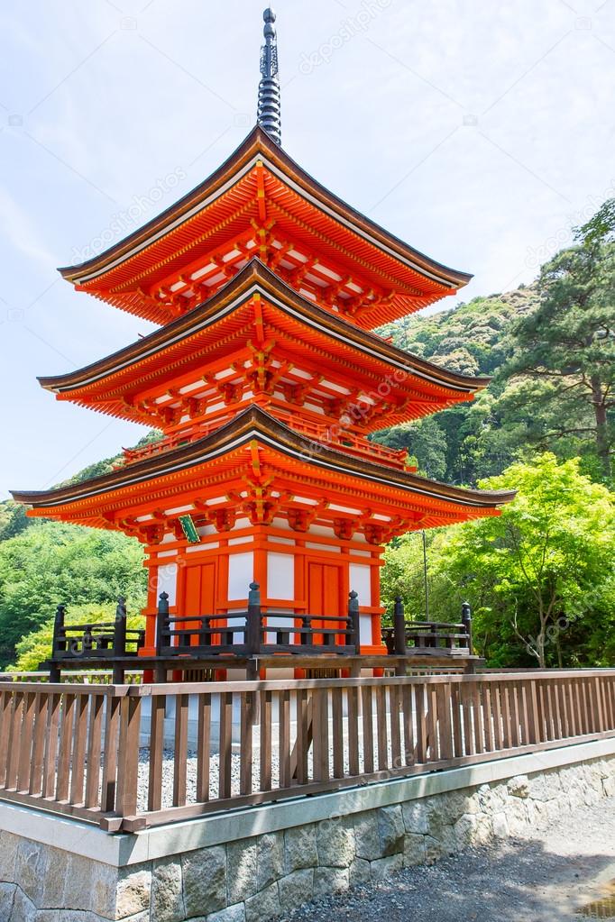 Part of Kiyomizu-dera Temple in Kyoto, Japan
