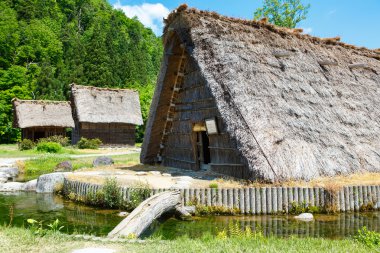 Tarihi Japon Shirakawa-go köyde yaz