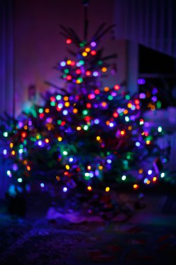 ışık kutlama Noel ağacı üzerinde bulanıklık 