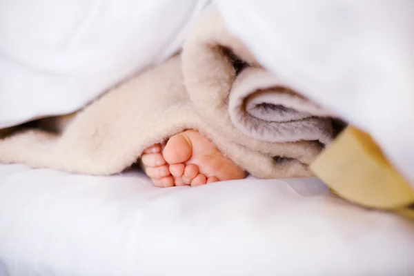 Pies de niño durmiendo — Foto de Stock