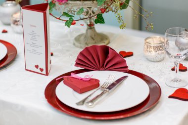 Zarif ve romantik tablo dekorasyon düğün ya da olay p için ayarla