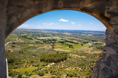 Provence Köyü çatı ve manzara görüntüleme.