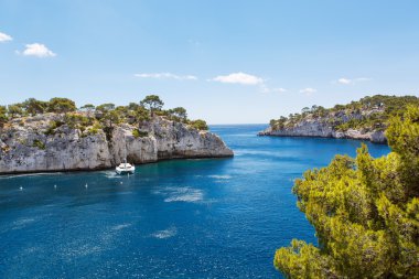 Calanques port iğnesi cassis, provence, Fransa