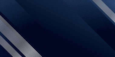 Soyut arka plan koyu mavi ve modern gümüş çizgili dekorasyon. Sunum tasarımı, afiş, kartvizit arkaplanı ve daha fazlası için vektör illüstrasyonu