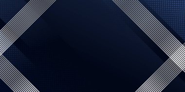 Soyut arka plan koyu mavi ve modern gümüş çizgili dekorasyon. Sunum tasarımı, afiş, kartvizit arkaplanı ve daha fazlası için vektör illüstrasyonu
