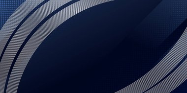 Soyut arka plan koyu mavi ve modern gümüş çizgili dekorasyon. Sunum tasarımı, afiş, kartvizit arkaplanı ve daha fazlası için vektör illüstrasyonu