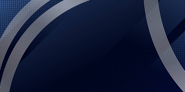 Soyut arka plan koyu mavi ve modern gümüş çizgili dekorasyon. Sunum tasarımı, afiş, kartvizit arkaplanı ve daha fazlası için vektör illüstrasyonu