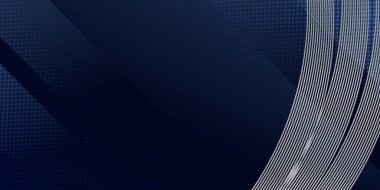 Soyut arka plan koyu mavi ve modern gümüş çizgili dekorasyon. Sunum tasarımı, afiş, kartvizit arkaplanı ve daha fazlası için vektör illüstrasyonu