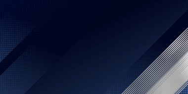 Soyut arka plan koyu mavi ve modern gümüş çizgili dekorasyon. Sunum tasarımı, afiş, kartvizit arkaplanı ve daha fazlası için vektör illüstrasyonu