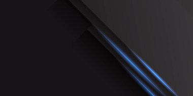 Parlak mavi ışık dekorasyonlu soyut siyah arkaplan