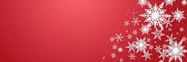 圣诞背景与雪花装饰的纸制风格概念 — 图库矢量图片