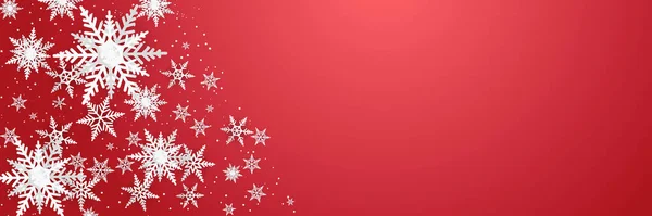 圣诞背景与雪花装饰的纸制风格概念 — 图库矢量图片