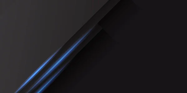 Абстрактный Черный Фон Блестящим Синим Световым Оформлением — стоковый вектор