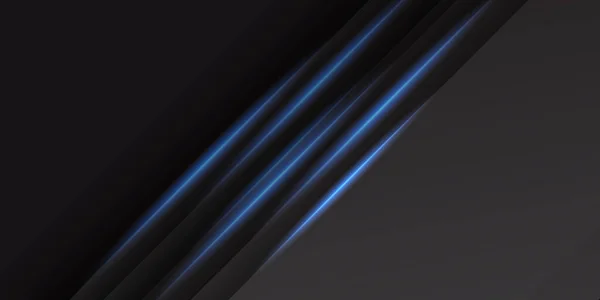 Abstrakter Schwarzer Hintergrund Mit Glänzender Blauer Lichtdekoration — Stockvektor