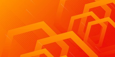 Meyve konseptinden dinamik stil pankart tasarımı. Geometrik şekilli turuncu elementler. Poster, ağ, iniş, sayfa, kapak, reklam, selamlama, kart, promosyon için yaratıcı illüstrasyon