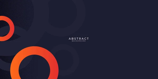 Abstract Presentatie Achtergrond Dynamische Donkerblauwe Compositie Met Oranje Cirkels Vector — Stockvector
