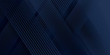 Sunum tasarımı için soyut arkaplan mavisi. Soyut parlak mavi şerit desenli lüks koyu mavi ve geometrik elementler. Vektör çizimi. Havalı Strip dalga poster elemanı