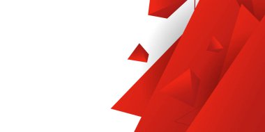 Kırmızı geometrik şekilli soyut modern arkaplan tasarımı. Pankartlar, broşürler, kapaklar, el ilanları, sunum arkaplanı ve daha fazlası için uygulanabilir