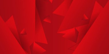 Kırmızı geometrik şekilli soyut modern arkaplan tasarımı. Pankartlar, broşürler, kapaklar, el ilanları, sunum arkaplanı ve daha fazlası için uygulanabilir