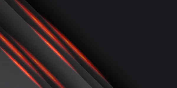概要金属赤黒枠レイアウト設計技術革新コンセプト背景 近代的な高級未来技術の背景ベクトル図と黒の抽象的な赤い光の矢印 — ストックベクタ