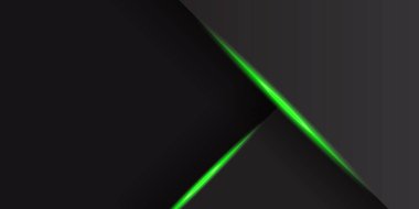 Soyut metalik yeşil çerçeve tasarım teknolojisi yenilik kavramı arka planı. Modern lüks fütüristik teknoloji arka plan illüstrasyonuyla siyah üzerine soyut yeşil ışık oku