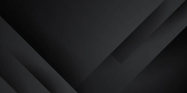 Soyut siyah örtüşme arkaplanı. Veri teknisyeni geometrik vektör çizimi kavramı. 3D dikdörtgen desenli siyah teknoloji arka planı. Modern arkaplan tasarımı