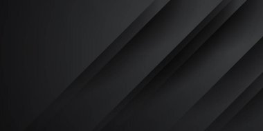 Soyut siyah örtüşme arkaplanı. Veri teknisyeni geometrik vektör çizimi kavramı. 3D dikdörtgen desenli siyah teknoloji arka planı. Modern arkaplan tasarımı